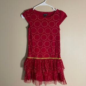 George girls Red and Gold Dress Large